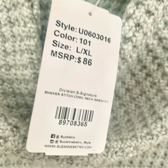 Suzanne Betro cowl neck sweater size large/xlarge - Picture 3 of 10